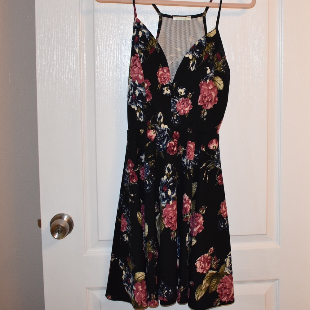 Black floral dress